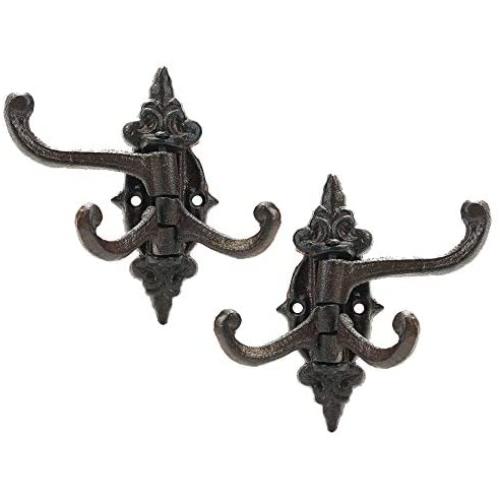 Sungmor 2-Pack Cast Iron 3-in-1 Flexible & Functional Swivel Wall Hook - Vintage  Coat Hook Garden Planter Hanger - Heavy Duty Solid Metal Swing Hook -  Clothes Hats Towels Bags Pots Tools Hanger