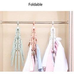 Mitlife Clothes Hangers Space Saving Plastic Hangers Multi-Function Creative Folding Hangers Magic Clother Hangers Organizer in Wardrode Adjustable (Green)