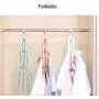 Mitlife Clothes Hangers Space Saving Plastic Hangers Multi-Function Creative Folding Hangers Magic Clother Hangers Organizer in Wardrode Adjustable (Green)