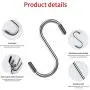 NewFamily 12 Pack S Hooks Small,S Hooks Stainless Steel for Hanging Pots and Pans, Hooks Heavy Duty Hanging for Kitchen,Wardrobe,Work Shop,Bathroom,Garden,Office