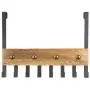 MyGift 8-Hook Black Metal & Burnt Wood Over-The-Door Coat & Towel Rack MyGift 8-Hook Black Metal & Burnt Wood Over-The-Door Coat & Towel Rack