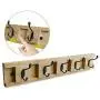 NIKKY HOME Coat Rack Hanger Wall Mounted Movable Dual Hooks 5 Hooks, Natural Color