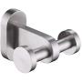 Double Robe Hook, Aomasi SUS304 Stainless Steel Dual Towel Coat Hook, Modern Utility Home storage Holder, Cloth Hanger for Bathroom Toilet Kitchen, Wall Mount, Brushed Nickel