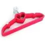 Mongjim 10pcs 42x23x0.5cm Heart Style Plastic Flocking Clothes Hangers Rose Red