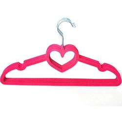 YBYJY Velvet Love Heart-Shaped Non-Slip Hangers - (20 Packs) Space-Saving Hangers@Rose Red