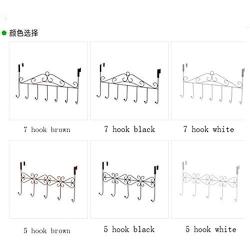 HTTDIAN Home Without Traces Nail-Free Door Hooks Racks Clothes Hooks Creative Bathroom Kitchen Hook Clothes Hangers (Color : Black, Size : 5 Hooks)