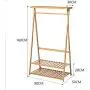 KXBYMX Bamboo Coat Rack Clothing Rack Clothes Hanger 2 Layer Shoes Rack Shelf Laundry Storage Rack -Multifunctional Coat Rack (Size : 160cm)