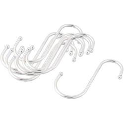 uxcell Stainless Steel Household S Shaped Kitchen Pan Clothes Hanger Hook 10Pcs Silver Tone