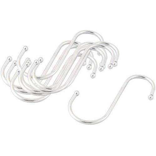 uxcell Stainless Steel Household S Shaped Kitchen Pan Clothes Hanger Hook 10Pcs Silver Tone