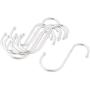 uxcell Stainless Steel Household S Shaped Kitchen Pan Clothes Hanger Hook 10Pcs Silver Tone