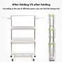 3 Tier Clothes Airer - Stainless Steel Drying Rack Fold-able Rolling Clothes Laundry Dryer Hanger Shoe Rack Adjustable Dry Rail Hanger with Wings and Portable Top Bar