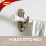 Command Large Traditional Plastic Hook, Brushed Nickel, 1-Hook, 2-Strips, Organize Damage-Free