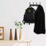 BAOEF Coat Hat Hook,Metal Robe Rail Rack Towel Hanger with Flared Tri-Hook,Colset Organizer for Home,Entryway,Office,Keys,Scarf,Jacket,Backpack,Wall Mounted,Black,2 Packs