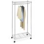 Whitmor Supreme Garment Rack - Double Shelf Rolling Clothes Organizer - Chrome