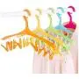 Clothes Hanger Hooks Windproof Hanger with Clip Multi-Function Plastic Candy Color Hanger Sock Drying Rack(Orange)