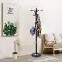 Chaukin 15 Hooks Floor Coat Rack, Entryway Jacket Hanger Bag Stand Three-Legged Bedroom Clothes Rack Hanging Hat