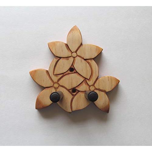 Ukulele Wall Mount Hanger, Hand Carved Plumeria