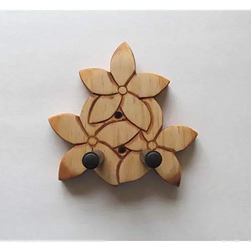 Ukulele Wall Mount Hanger, Hand Carved Plumeria Ukulele Wall Mount Hanger, Hand Carved Plumeria