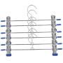 MEIYIN 10 Pcs Stainless Steel Trouser Hanger Rack Coat Pants Hangers Clothes Holder with 2 Adjustable Non-Slip Clips 28cm