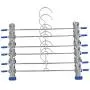 Dsxnklnd 10 Pcs Stainless Steel Hanger Rack Clothes Holder with 2 Adjustable Non-Slip Clips 28cm
