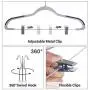 SONGMICS Set of 20, Plastic Pants Hangers with Clips, 360° Swivel Hook, Non-Slip, Thin, Space-Saving, for Trousers Skirts Dresses Towels Scarves, Gray UCRP01G20