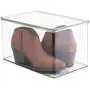 mDesign Stackable Closet Plastic Storage Bin Boxes with Lid - Container for Organizing Mens and Womens Shoes, Booties, Pumps, Sandals, Wedges, Flats, Heels and Accessories - 7&quot High, 2 Pack - Clear