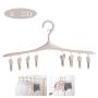 HJYPYJ Magic Hanger,Household PP Multi-Clip Folding Hanger,Durable Space-Saving Organizer Hangers, Not Easily Deformed/Beige / 20 pcs