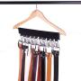 LEKUSHA Belt Tie Organizer Hanger, 20 Hook Belt Tie Rack, Space Saver Storage Holder for Closet - Change Your Clothes Hanger to Belt Tie Organizer Hanger