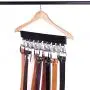 LEKUSHA Belt Tie Organizer Hanger, 20 Hook Belt Tie Rack, Space Saver Storage Holder for Closet - Change Your Clothes Hanger to Belt Tie Organizer Hanger