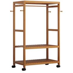 TongN Floor-Standing Coat Rack,Bedroom Simple Hangers Solid Wood Assembly Rack Mobile Hangers Clothes Stand 80CM (Size : 99cm)