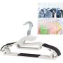 50pcs Durable Slim Heavy Duty Non Slip Coat Clothes Hook Hangers Plastic Hangers(Black)