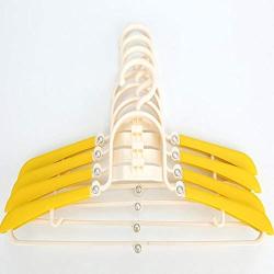 EvaroFly Portable Multipurpose Folding Hanger, Anti-skidding No Trace Storage Clothes Hanger, Household Travel -Yellow 6 Pcs