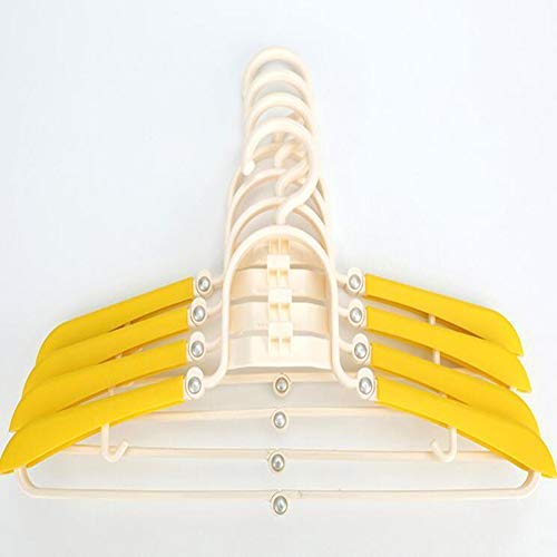 EvaroFly Portable Multipurpose Folding Hanger, Anti-skidding No Trace Storage Clothes Hanger, Household Travel -Yellow 6 Pcs