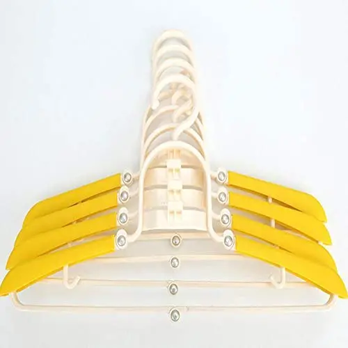EvaroFly Portable Multipurpose Folding Hanger, Anti-skidding No Trace Storage Clothes Hanger, Household Travel -Yellow 6 Pcs