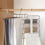 XMZFQ Stainless Steel Pants Hangers Multi-Layers Adjustable Magic Hangers Closet Space Saving,for Jeans, Pants, Trousers, Ties, Scarf,White