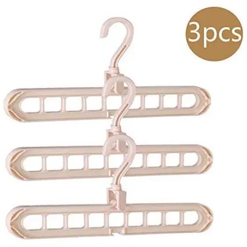 ZHUOHONG Clothes Hanger Organizer - Nine-Holes Rotating Magic Hangers Multi-Function Non-Slip Clothes Folding Hanger for Wardrobe