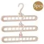 ZHUOHONG Clothes Hanger Organizer - Nine-Holes Rotating Magic Hangers Multi-Function Non-Slip Clothes Folding Hanger for Wardrobe