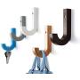 WINGOFFLY Decorative Wooden Hanging Coat Hat Hooks Modern Clothes Wall-Mounted Hanger Rack for Room Decor, Nature