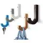 WINGOFFLY Decorative Wooden Hanging Coat Hat Hooks Modern Clothes Wall-Mounted Hanger Rack for Room Decor, Nature