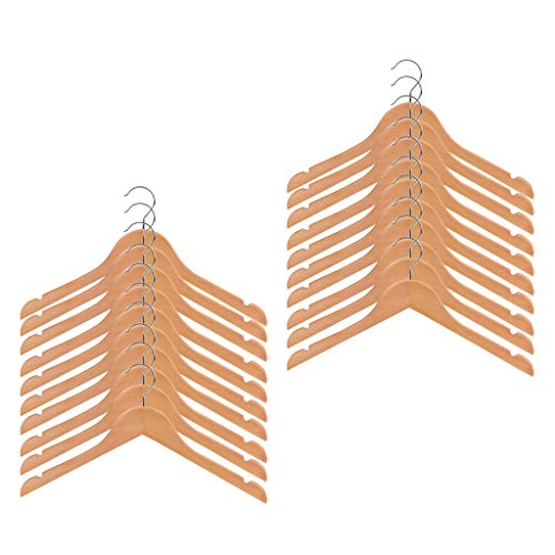 dailymall 20 Pieces Kids Baby Toddler Wooden Hangers Clothes Coat Hangers Non-Slip Bar