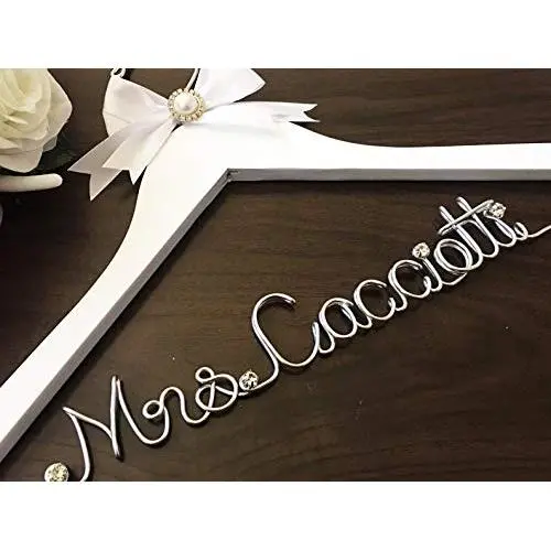 Wedding Dress Hangers - FAST SHIPPING Personalize Bridal Hanger, Wedding Gown Hanger, Name hanger, One Line basic Hanger, 30+ Ribbon Color to Choose from Wedding Dress Hangers - FAST SHIPPING Personalize Bridal Hanger, Wedding Gown Hanger, Name hanger, One Line basic Hanger, 30+ Ribbon Color to Choose from