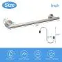 Vanloory Bath Towel Rack - Premium SUS 304 Stainless Steel Towel Bar for Bathroom+4 Pack S Hooks, Heavy Duty Bathroom Towel Rod, Wall Mounted Towel Holder Bathroom Hardware (Brushed Nickel, 24 Inches)