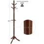 VASAGLE Coat Rack Free Standing, Wooden Hall Tree Coat Hat Tree Coat Hanger Holder Enterway with 10 Hooks for Coat, Hat, Clothes, Scarves, Handbags, Umbrella, Dark Walnut URCR03WN