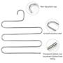 S Type 5 Layer Stainless Steel Hanger with Multi-Purpose for Pants Cloths Tie Scarf (6-Pieces)