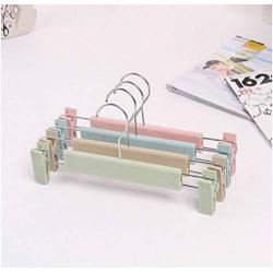 10pcs Hangers for Clothes Plastic Clip Stand Hanger Pants Skirt Kid Clothes Adjustable Pinch Grip Random Color