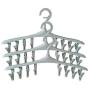 SUOWO Plastic Baby Hangers Coat Clothes Clip and Drip Laundry Swivel Hanger with 8 Clips Non Slip Space Saving for Drying Organizer Kids Infant Diapers Socks Adult Lingerie Pant 3 Pack (Graygreen)