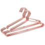 10pcs Rose Gold Metal Clothes Shirts Hanger with Groove, Heavy Duty Strong Coats Hanger, Suit Hanger