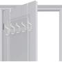 Over The Door Hook - 5 Hooks Towel Rack for Bathroom Storage Closet - Behind The Door Organizer Clothes Rack - Shoe Or Hat Holder - Office Cubicle Purse Hanger - Door Hook (White)