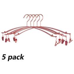 Owfvlazi Pack of 5 Underwear Rack with Metal Iron, Children Clothes Hangers, Hangers with Clips for Bra Socks Panties Lingerie Shop Display (Rose Gold)