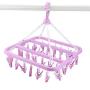 Drying Rack, 32 Clips Folding Clothes Hanger Dryer Windproof Socks Underwear Drying Rack Children(Purple) Drying Rack, 32 Clips Folding Clothes Hanger Dryer Windproof Socks Underwear Drying Rack Children(Purple)